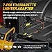 Oyviny 7 Pin to Cigarette Lighter Adapter 7-Way Power Access, 12AWG Pure Copper 12V Power Adapter with 20A 30A Fuse for Car Refrigerator Cooler Air Compressor Get Power from 7 Pole Truck Plug, 1.95FT