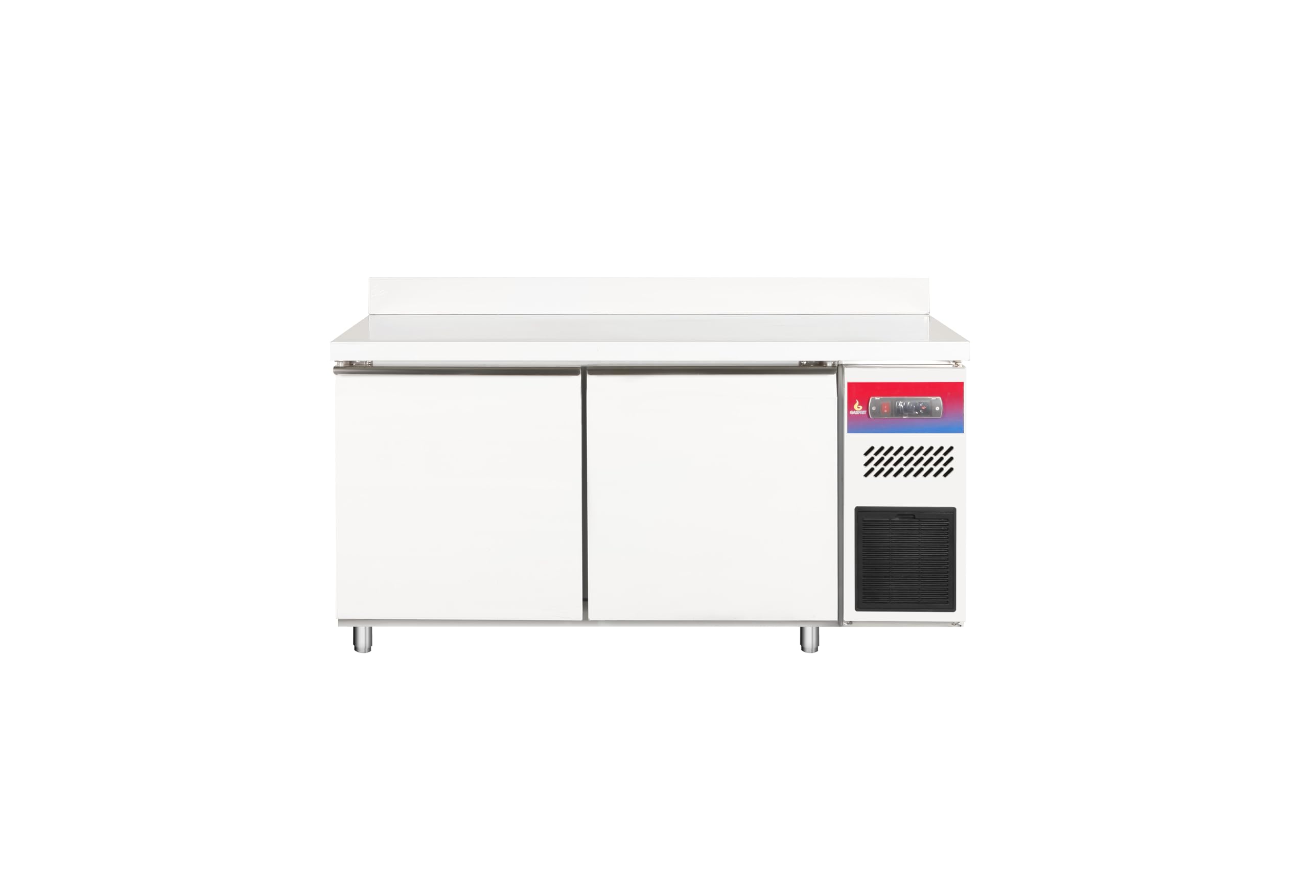Mesa refrigerada bajo mostrador profesional, 2 o 3 puertas, acero inoxidable ventilada, 1500/2000/2500 x 600 x 850+100 mm