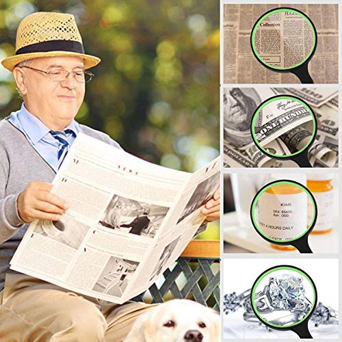 Handheld Magnifying Glass 10X Magnifying Lens With Non-Slip Soft Handle & Led Illuminated Magnifier Jeweler Eye Loupe For Reading, Hobby Observation, Jewelry Watch Repair Tool #TOP4
