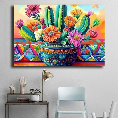 Poster animal mignon avec cactus vert pour décoration de chambre enfant - 4