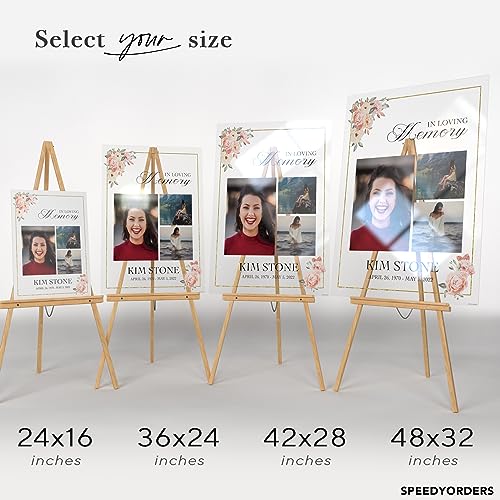 Image of Personalized Funeral Sign With Photo - Funeral Welcome Poster - In Loving Memory Sign - Personalized Funeral Signs - Memory Sign for Funerals with Picture - Custom Funeral Banner