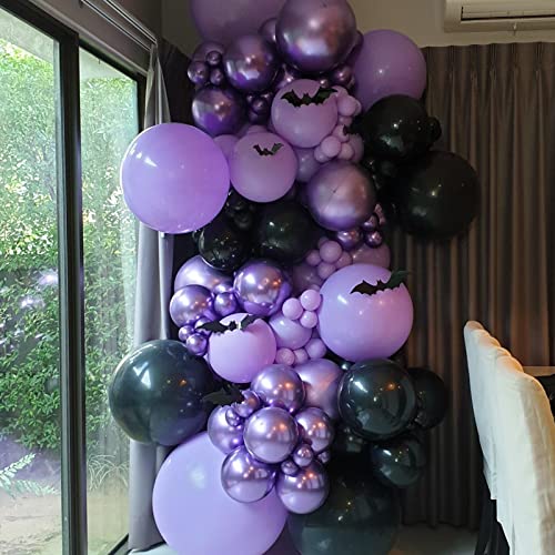 Image of Voircoloria 130pcs Purple Balloons Different Sizes 18 inch 12 inch 10 inch 5 inch Party Latex Balloons for Birthday Baby Shower Halloween Wedding Valentine's Day Party Bachelorette Decorations