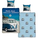 ☆ 𝐃𝐀𝐒 𝐁𝐄𝐒𝐓𝐄 𝐅Ü𝐑 𝐃𝐄𝐈𝐍𝐄 𝐇𝐀𝐔𝐓: Die atmungsaktive Volkswagen Bettwäsche aus Baumwolle wirkt temperaturausgleichend und ist über das gesamte Jahr einsetzbar. Das hochwertige Material in hautfreundlicher Baumwollqualität sorgt für einen angenehmen Komfort. Das Bett-Set zum Wenden ist schadstoffgeprüft und entspricht dem ÖKO-TEX Standard 100