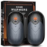Hand Warmers Rechargeable 2 Pack, Pocket Hand Warmers with AI Control, 3-Temp Setting, 24 Hours Safe Heat, Electric Hand Warmers Fit Gloves for Skiing, Fishing, Hunting, Women Xmas Gifts (Gray)
