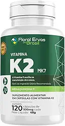 Vitamina K2 MK7-120 Cápsulas 500mg Floral Ervas do Brasil