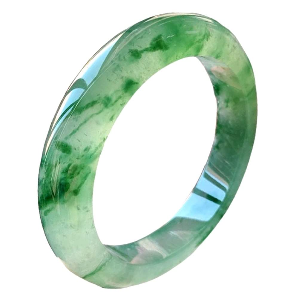 Brazalete De Jade Natural Para Mujer, Verde Auténtico Con Certificado, Flores Flotantes De Hielo, Barra Redonda Fina, Joyería De Jadeíta