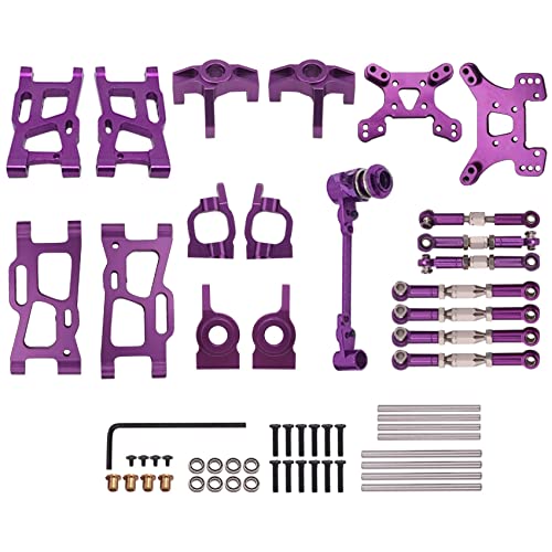 Yothfly Metal Swing Arm Steering Cup Shock Tower Upgrade Accessories Kit For 144001 1/14 124019 1/12 Rc Car Parts,Purple #TOP1