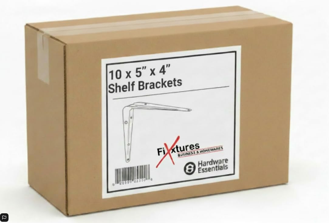 Fixtures London Shelf Brackets | 10 Pack | White | 10 x 5" x 4"
