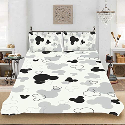 DCWE Disney Mickey & Minnie - Juego de cama reversible, funda nórdica