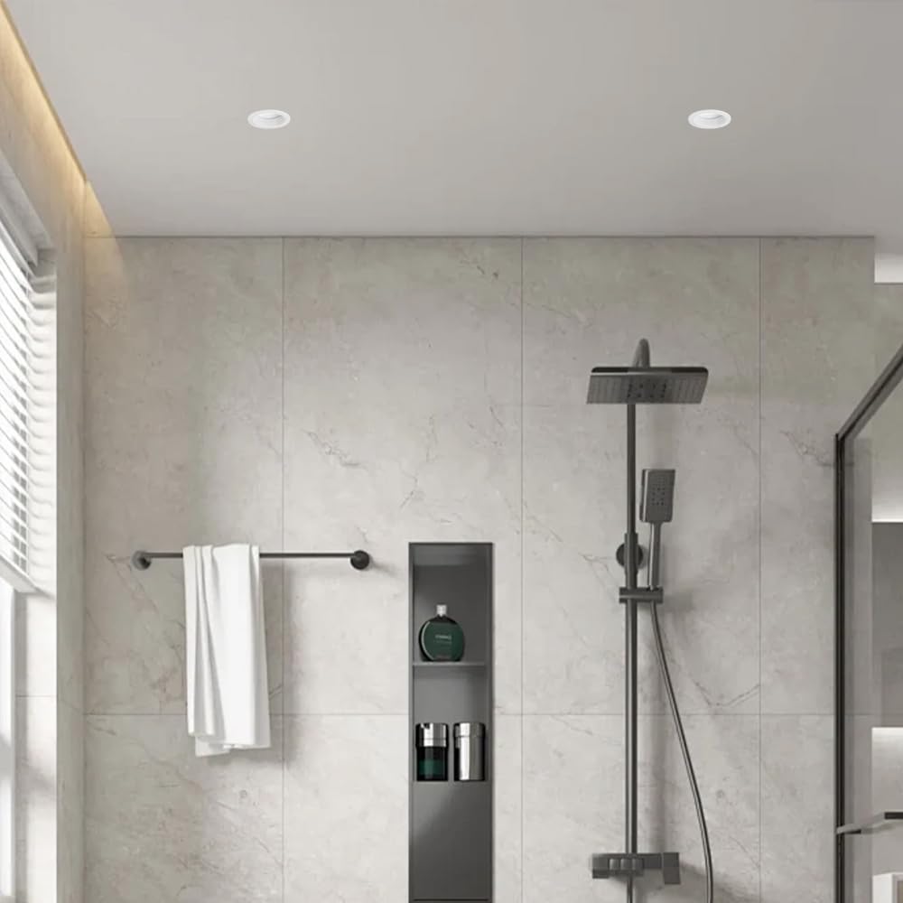 Foco LED empotrable de Techo, IP65, Resistente al Agua, Montaje Empotrado, Foco direccional para Pasillo, Porche, baño, lámpara de Techo (3500 K, 7 W)