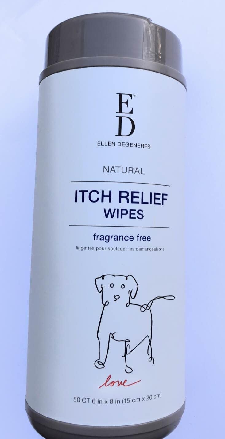 Ellen Degeneres Natural Itch Relief Wipes. 50ct Natural Pet Wipes. Gently Cleans Dogs from Ears to Tail. Good For Cleaning Paws.