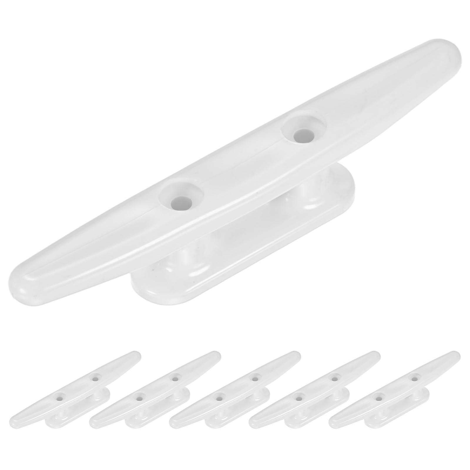 TIXIPEM 4 in Boat Dock Cleats [6PCS] - Rustproof Nylon Boat Cleats Tie Down Use for Piers & Docks & Kayaks & Sailboats & Marine [White, 48mm Hole Centers] Kayak Rope Tie Nautical Decor