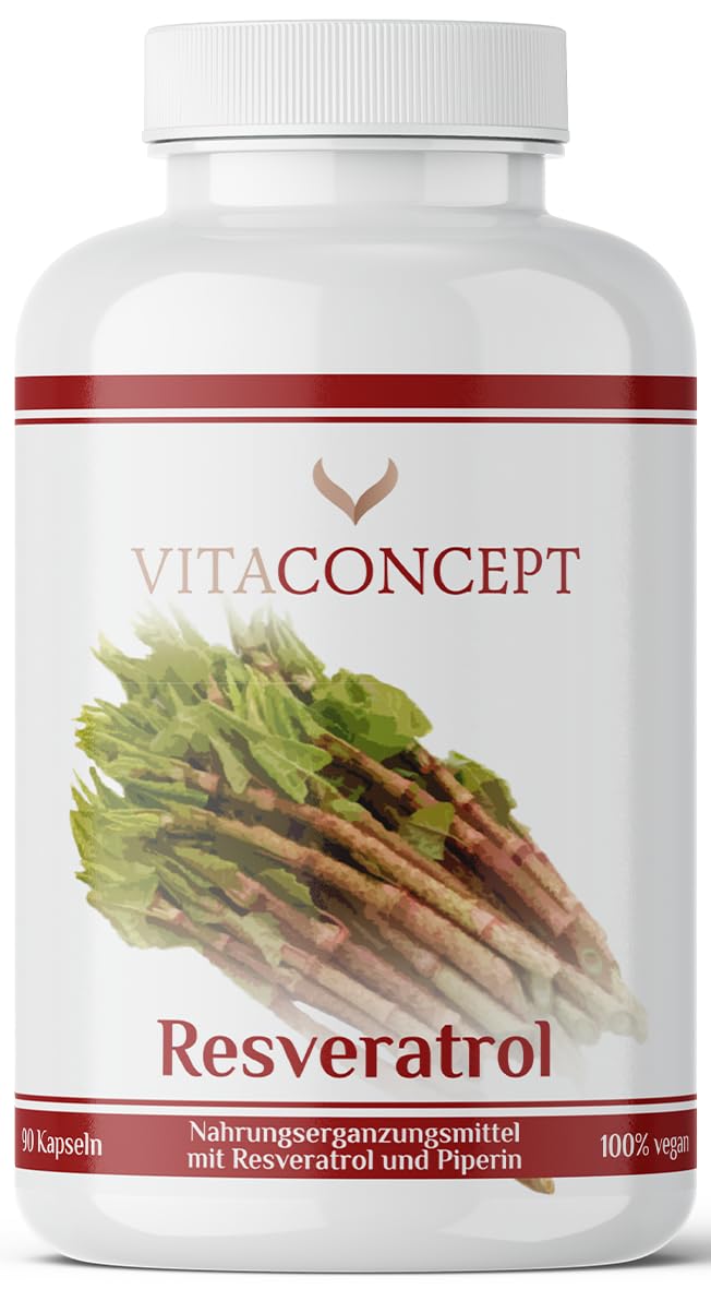 Resveratrol I Der Vergleichssieger* I 500 mg Trans-Resveratrol pro Kapsel I 90 Kapseln (3 Monate) aus japanischem Staudenknöterich I laborgeprüft I vegan I hochdosiert I Vitaconcept