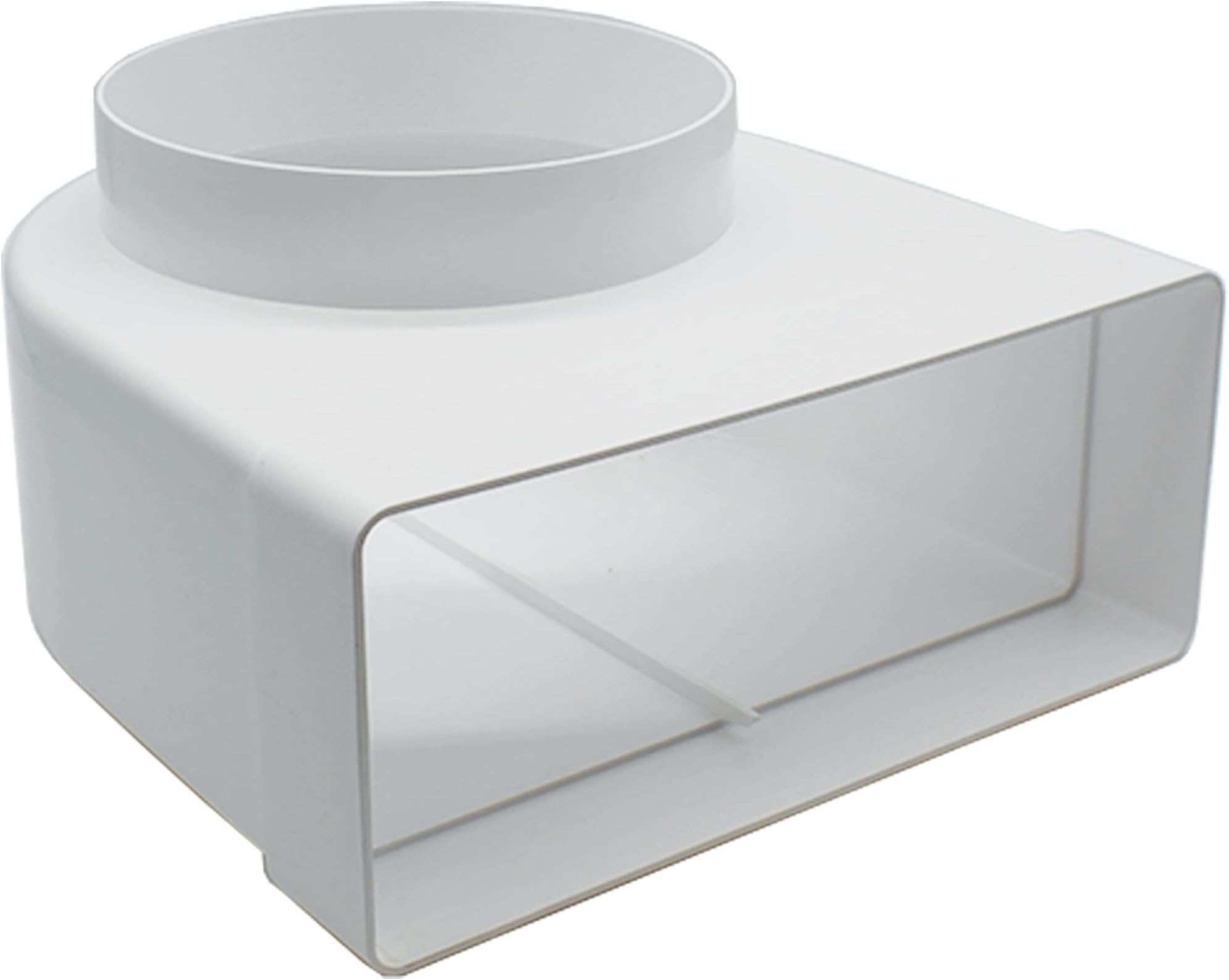 Kair Elbow Bend Adaptor 220mm x 90mm to 150mm - 6 inch Rectangular to Round 90 Degree Bend Adapter for Converting to Different Size Plastic Ducting Systems