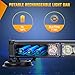 Nilight 12LED Wireless Emergency Strobe Light Amber White 14 Inch Magnetic Mount Mini Light Bar 12V Rooftop Powered Hazard Warning Flashing Lights for Car Truck Trailer Snow Plow Construction Vehicles