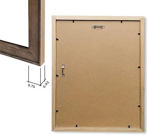 Miniatura 2 de YUMKNOW Marco de fotos de 11 x 14 pulgadas, marco de fotos de madera maciza, marco de arte para pared, marco de impresión para pósteres, marco de