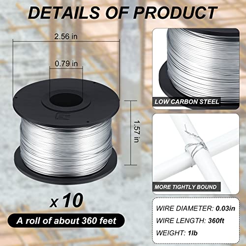 image for Shimeyao 10 Rolls Rebar Tie Wire Tool 1/32