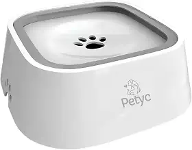 Bebedouro Automático Pelo Seco 1L PETYC Sistema Anti-Respingo, 20x8 cm, Produto Petshop Raças de Pelo Longo (Branco)