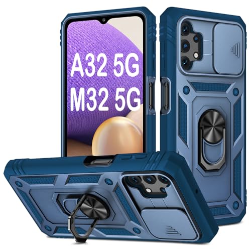 Coque Samsung Galaxy A32 5G antichoc PASNEW avec anneau rotatif et cache caméra
