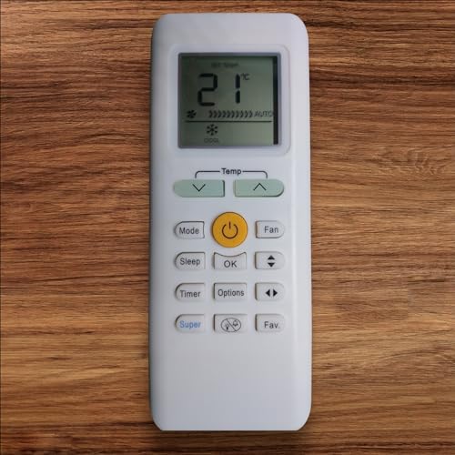 Image of Compatible /Replacement Carrier AC Remote Control - Suitable for 1 Ton, 1.5 Ton, 2 Ton Split & Window Air Conditioners (Exact Matching Remote Required) (Carrier RG70A /BGEF)