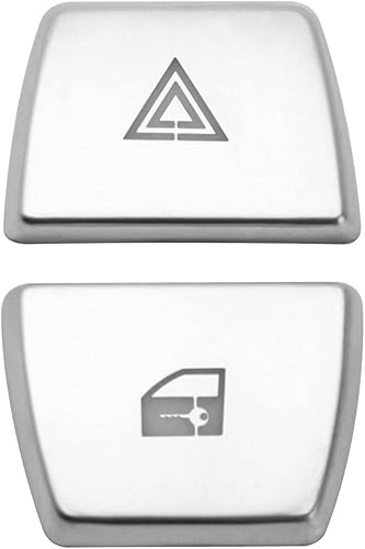 Miniatura 2 de x xotic tech Interruptor de bloqueo de ventana de luz de emergencia, botón de ventilación de CA, compatible con BMW Serie 5 6 7 X3 (plateado)