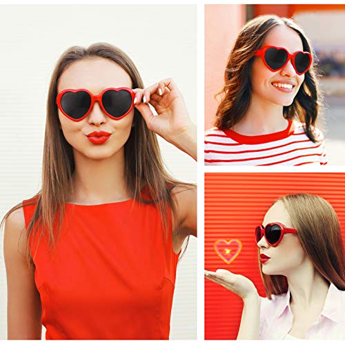 FENICAL Women Interesting Peach Heart Special Effects Eyeglasses for Bar Night Club (Red), 1552cm - Thumbnail 7