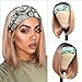 Headband Wigs for Black and White Women Blonde Wig Glueless Synthetic Short Bob Headband Wigs Heat Resistant Fiber 180% Density None Lace Colored Wigs for Cosplay Party and Daily Use (T1B/627)