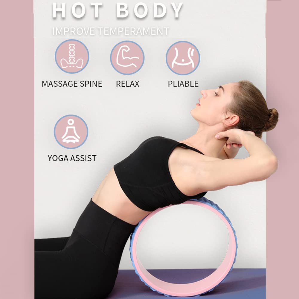 Verbesserung Der Rückbeugen Flexibilitätstraining Yoga Pilatus Kreis rutschfeste Yoga Rad Schaumstoffrolle Taillenform Taillenform Wirbelsäulenrolle