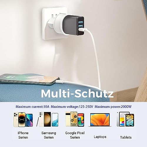 Oliveria 3 Stück Reiseadapter, DE auf Schweiz Adapter/EU auf Schweiz Reiseadapter/Schweiz Reisestecker Steckdosenadapter, Schuko EU zu Typ J Steckdose,für Malediven, Ruanda, Liechtenstein Reiseadapter