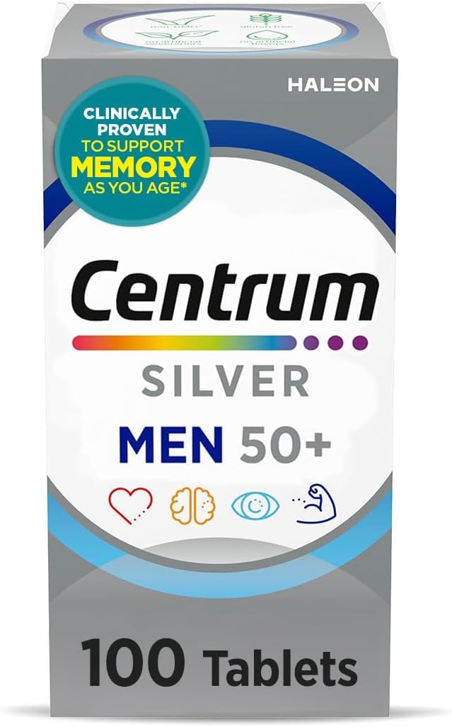 Centrum Silver Men's Multivitamin for Men 50 and Over, Tablets 100 Count (Pack of 12)