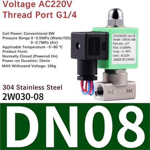 Électrovanne normalement fermée 220V pour stopper les fuites d'eau et air DN50