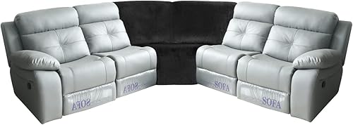 Miniatura 9 de MIFXIN Funda para sofá esquinero, 1 pieza, de terciopelo, elástica, para sofá reclinable seccional, funda para sofá reclinable en forma de L,
