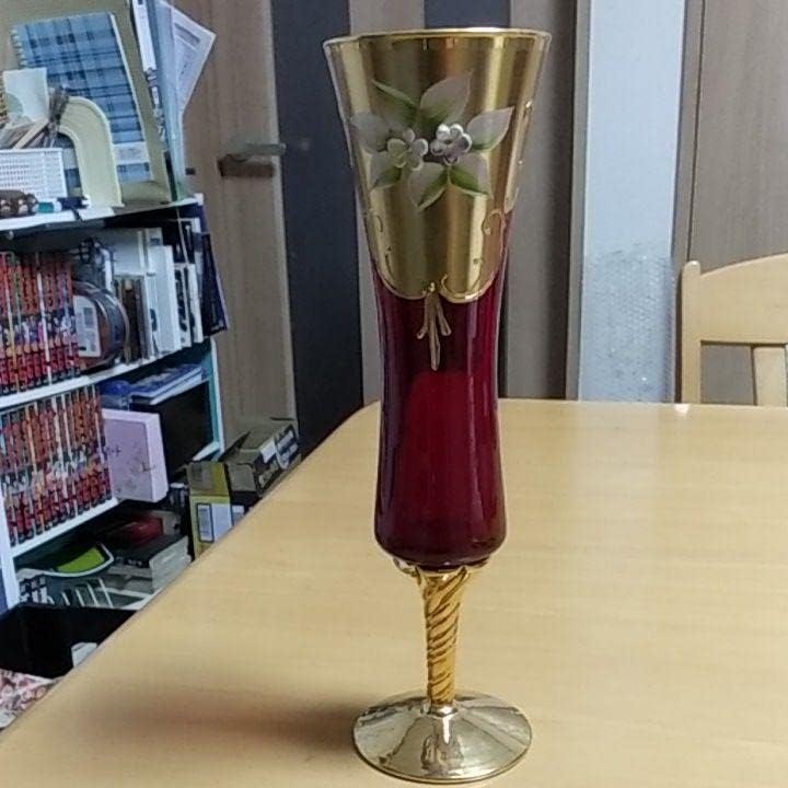 ベネチアンガラス ムラーノグラス レース柄 蓋付き オブジェ イタリア