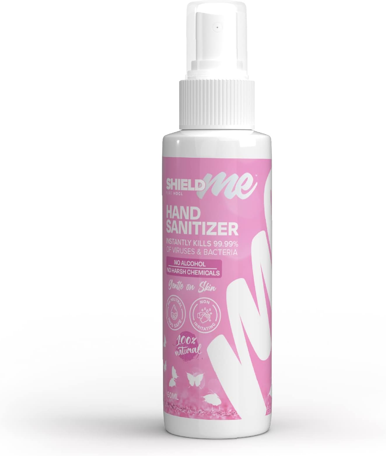 Organic Hands Sanitizer & Surface Disinfectant 100% Natural - Shieldme 60Ml Spray Type (Special Edition For Ladies)
