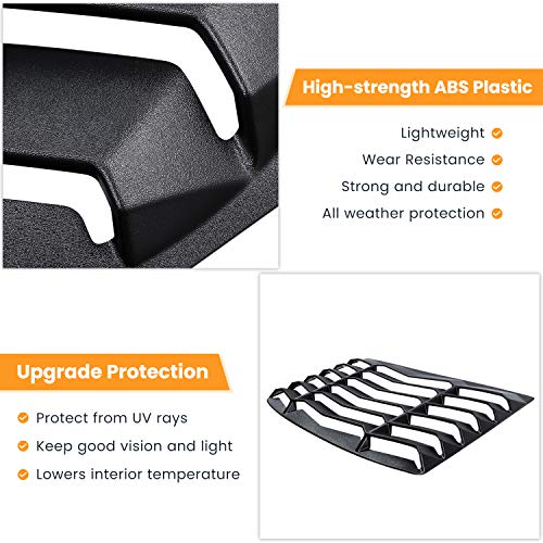 E-Cowlboy Rear+Side Window Louvers For Chevrolet Chevy Camaro 2010 2011 2012 2013 2014 2015 Windshield Sun Shade Cover Vent Gt Lambo Style Custom Fit All Weather Abs (Matte Black) #TOP3