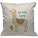 HGOD Designs - Funda de cojín con diseño de llama, diseño de alpaca con cactus con cita motivadora, sin llama, funda de almohada decorativa para el hogar, sala de estar, sofá, silla de 45 x 45 cm