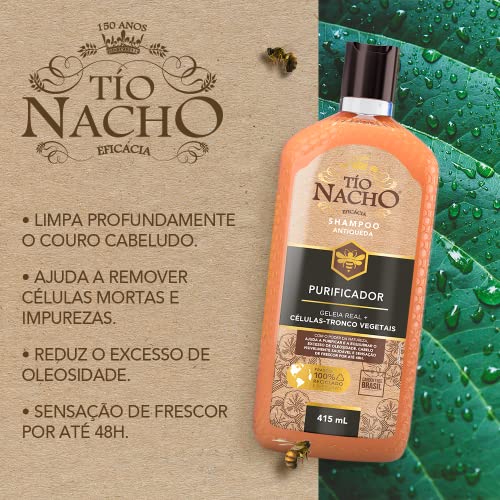 Tio Nacho - Shampoo Purificador combate e equilibra a oleosidade, 415ml, Cabelos visivelmentes mais