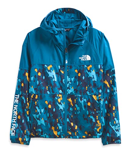 The North Face Boys' Printed Windwall Hoodie, Banff Blue Bark Camo Print, Small #TOP4