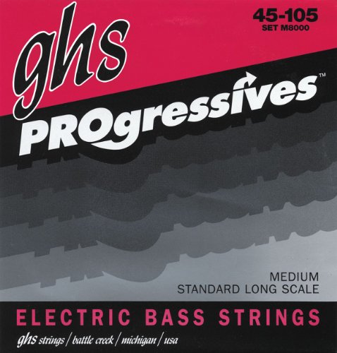 GHS M8000 Medium Progressives Electric Bass 4 String Set (45-105)