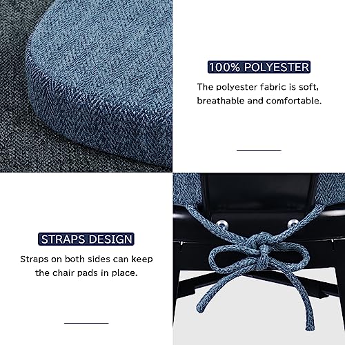 Image of baibu 14x14 Memory Foam Metal Chair Cushions Set of 4, Dual-Layer Design Non-Slip Metal Dining Chair Pads Kitchen Seat Cushion with Machine Washable Cover, 4 Counts, Blue