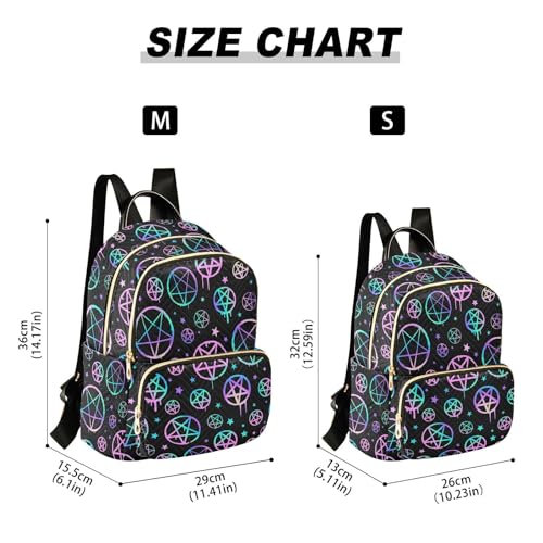 Image of Bright Pentagrams Mini Backpack Fashion Backpack Purse for Women,Handbag Shoulder Bag Casual Daypack, Ladies Gift for College Work (M)