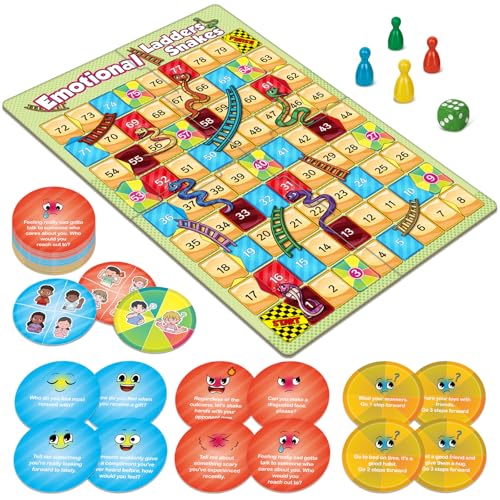 Broytain Emotional Board Games for Kids,Ladders and Snakes Board Game,Learning Resources,Social Skills Emotional Regulation Toys for...