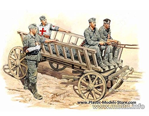 Masterbox Road to The Rear 4 FIG W/Farmer CART and Horses WWII 1/35 Master Box 3558