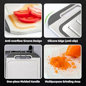 304 Stainless Steel Cutting Board, Cutting Board Double Sided for Kitchen, Wheat Straw PP, Meat Cutting with Diversion Groove & Grater, Anti-Slip, Easy to Clean (9.8" x 14.5") 304 Stainless Steel Cutting Board Cutting Board Double Sided for Kitchen Wheat Straw PP Meat Cutting with Diversion Groove Grater Anti Slip Easy to Clean 98 x 145