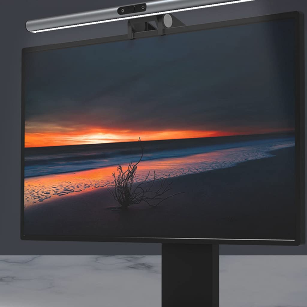 Generisch Computer Monitor Lichtleiste, E Reading USB betriebene Monitor Klemmlampe, dimmbar, Augenschutz Clip On Lampen, Schwarze Computer Lichtleiste für Desktop mit Berührungssensor