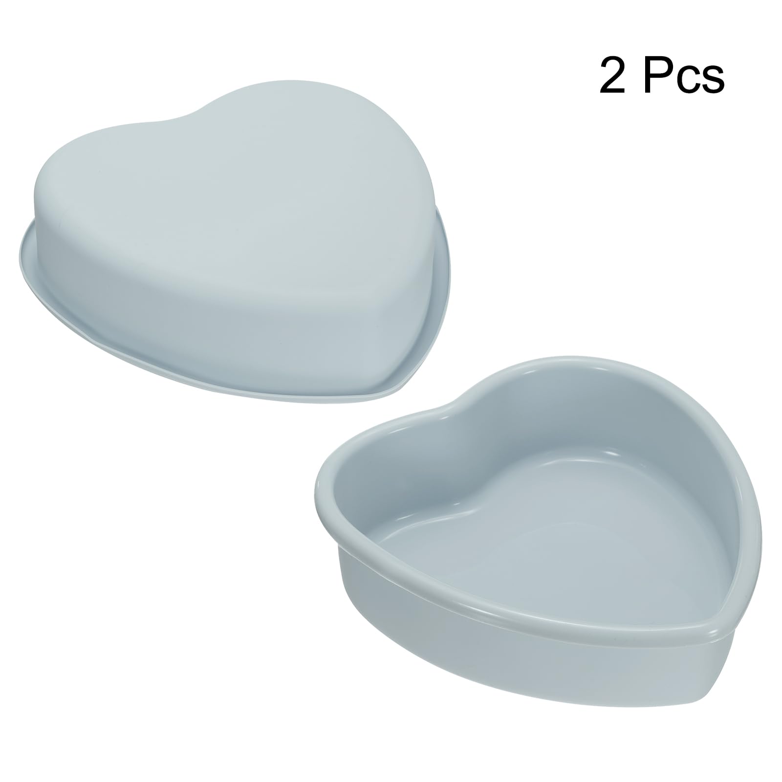 uxcell Lot de 2 moules à gâteau en silicone en forme de cœur, 30,5 cm, anti-adhésifs, pour gâteaux, muffins, gâteau au fromage, gris