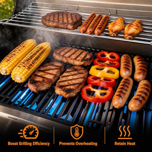 Image of SafBbcue Griddle Warming /Cooling Rack for Dyna-Glo 4 Burner DGH450CRP DGH450CRP-D, 5 Burner DGH474CRP DGH485CRP, Dyna Glo Grill Parts Fit for 4&5 Burner Grill, Grill Grate Replacement & Grill Tray