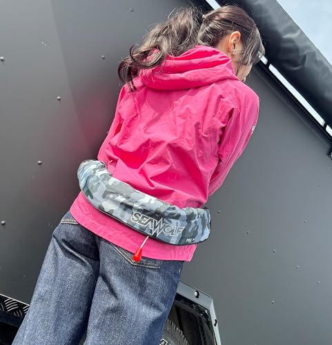 SW-J-F06 シーウルフ ライフジャケット 救命胴衣 桜マーク 国土交通省型式承認品 タイプA ベルトタイプ 腰巻 自動手動膨脹兼用 (グレーカモ) 2枚目