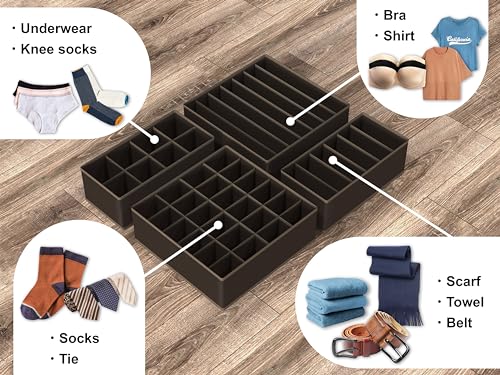 image for Simple Houseware 4-Pack Drawer Organizer Set - Closet Dividers for Und