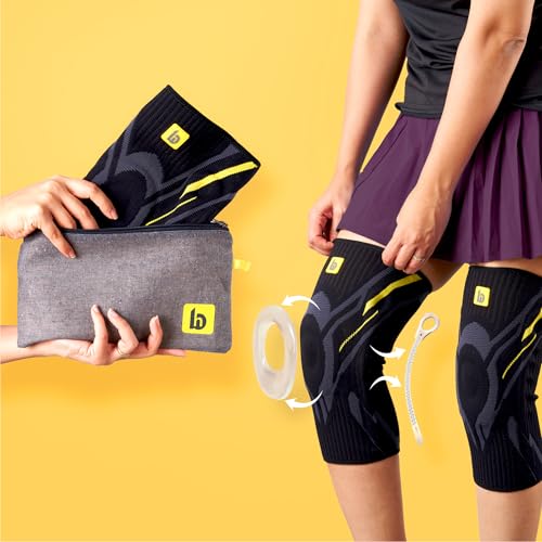 Image of betterhood Premium Knee Sleeve (Black, Pack of 2, M:36-45 CM Thigh) | EasyMove Max Stability Design for Gym, Sports, Day-long Use| Knee Cap Support with Gel Pad & Side Stabilizers for Arthritis, Joint Pain & Injury Recovery